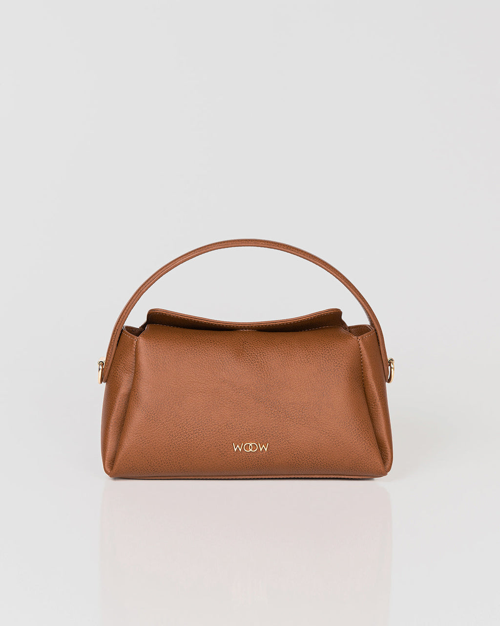 Bolsa Média Clarice em Couro Tan WOOW