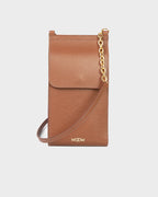 Porta Celular Jade Couro Marrom WOOW