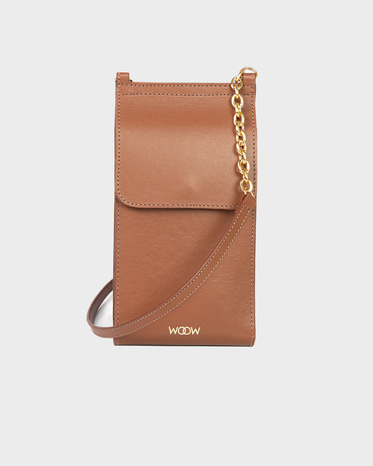 Porta Celular Jade Couro Marrom WOOW