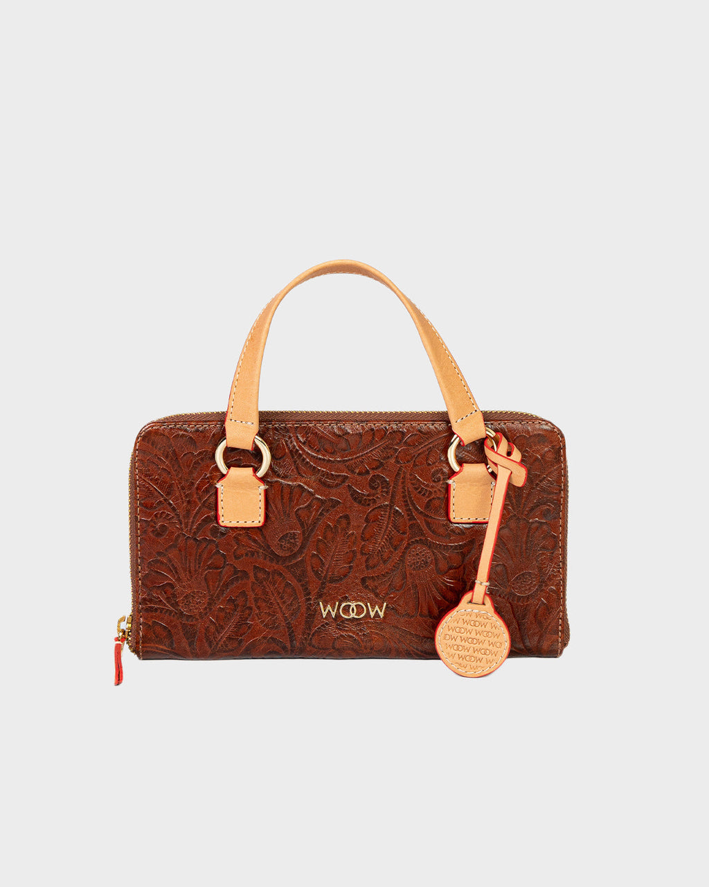 Porta Celular Sara Couro Textura Floral Ambar WOOW
