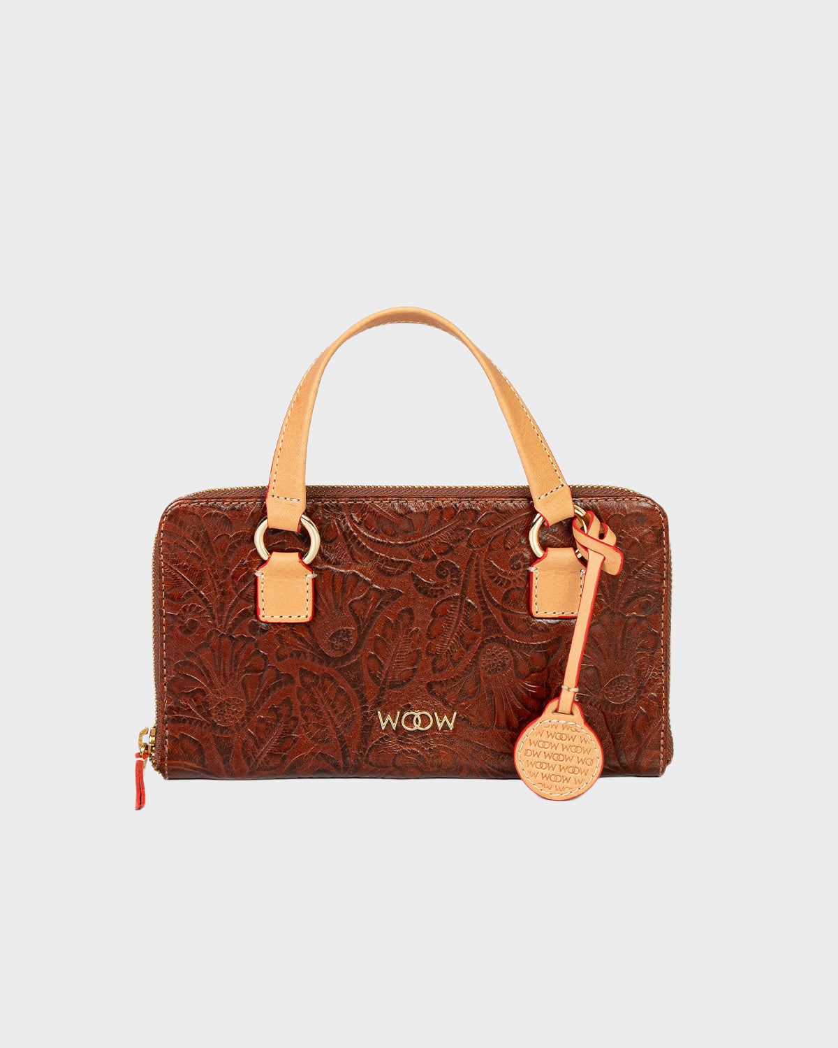 Porta Celular Sara Couro Textura Floral Ambar WOOW