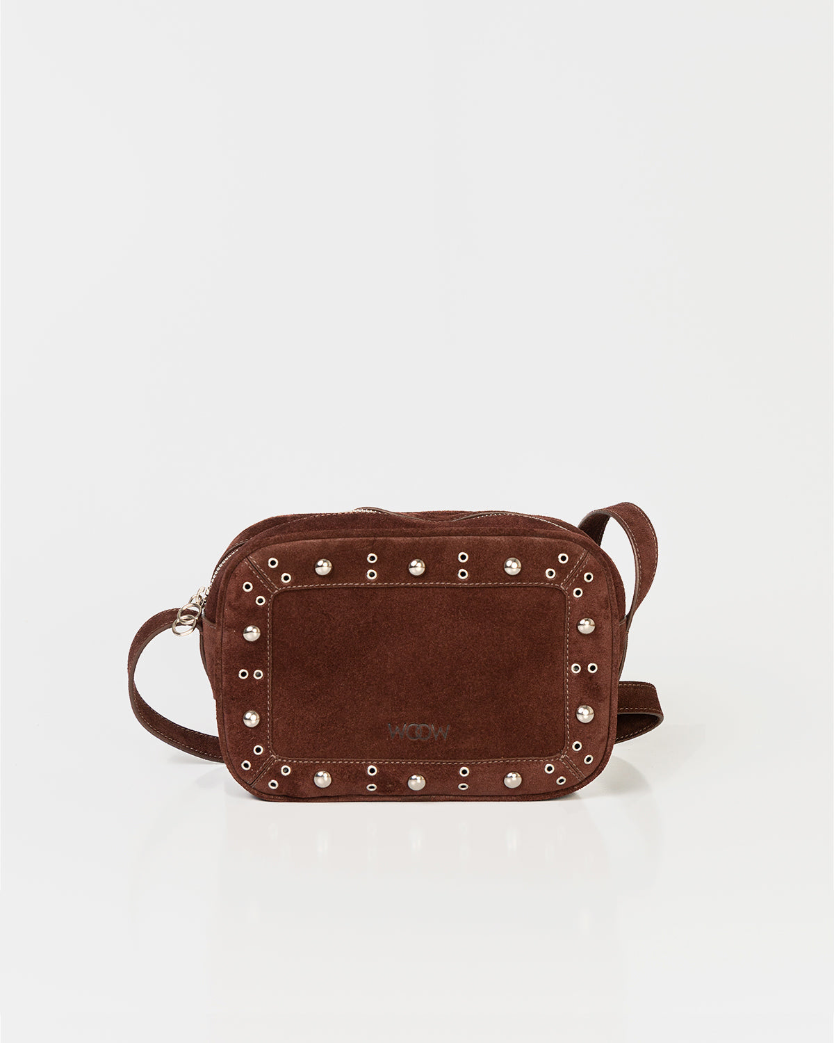 Bolsa Tiracolo Média Dara Ilhós Camurça Marrom WOOW