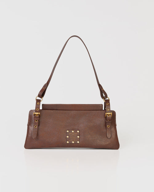 Bolsa Média Selene em Couro Camel WOOW