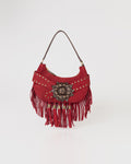 Bolsa Western Denver em Couro Vermelho com Franjas WOOW