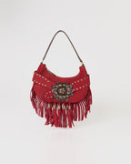 Bolsa Western Denver em Couro Vermelho com Franjas WOOW