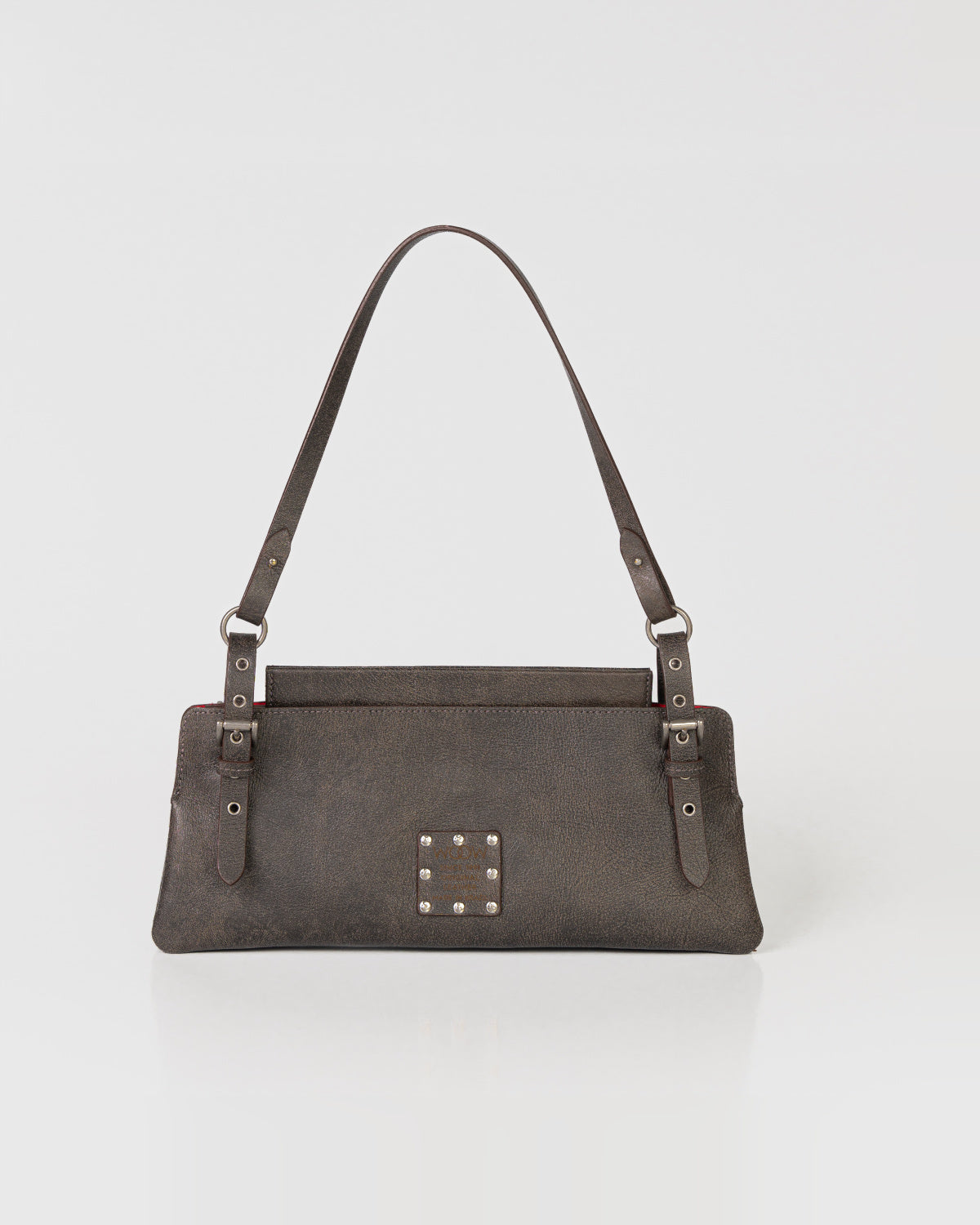 Bolsa Média Selene em Couro Grey WOOW