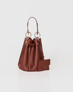 Bolsa Bucket Livia em Couro Chocolate WOOW