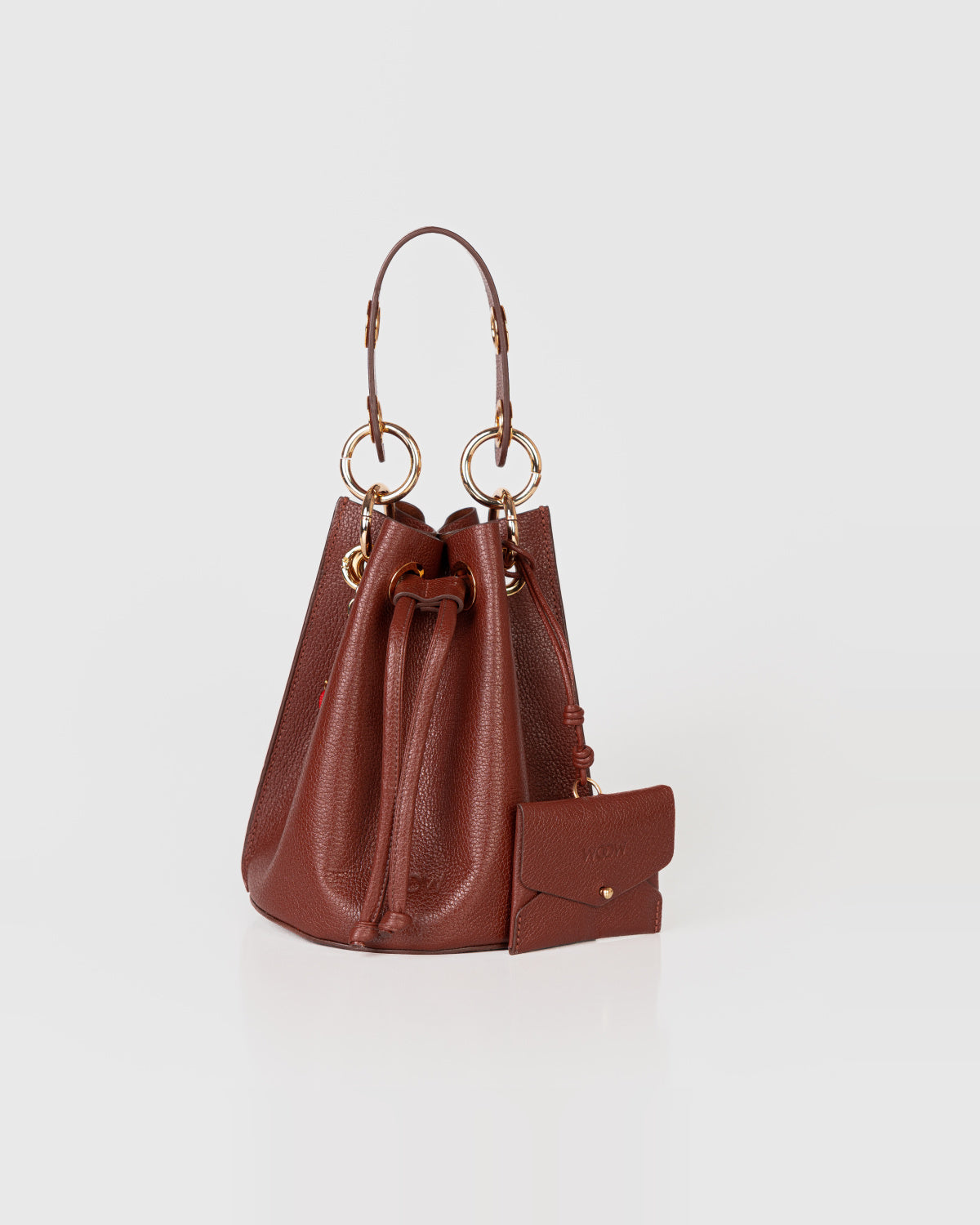 Bolsa Bucket Livia em Couro Chocolate WOOW