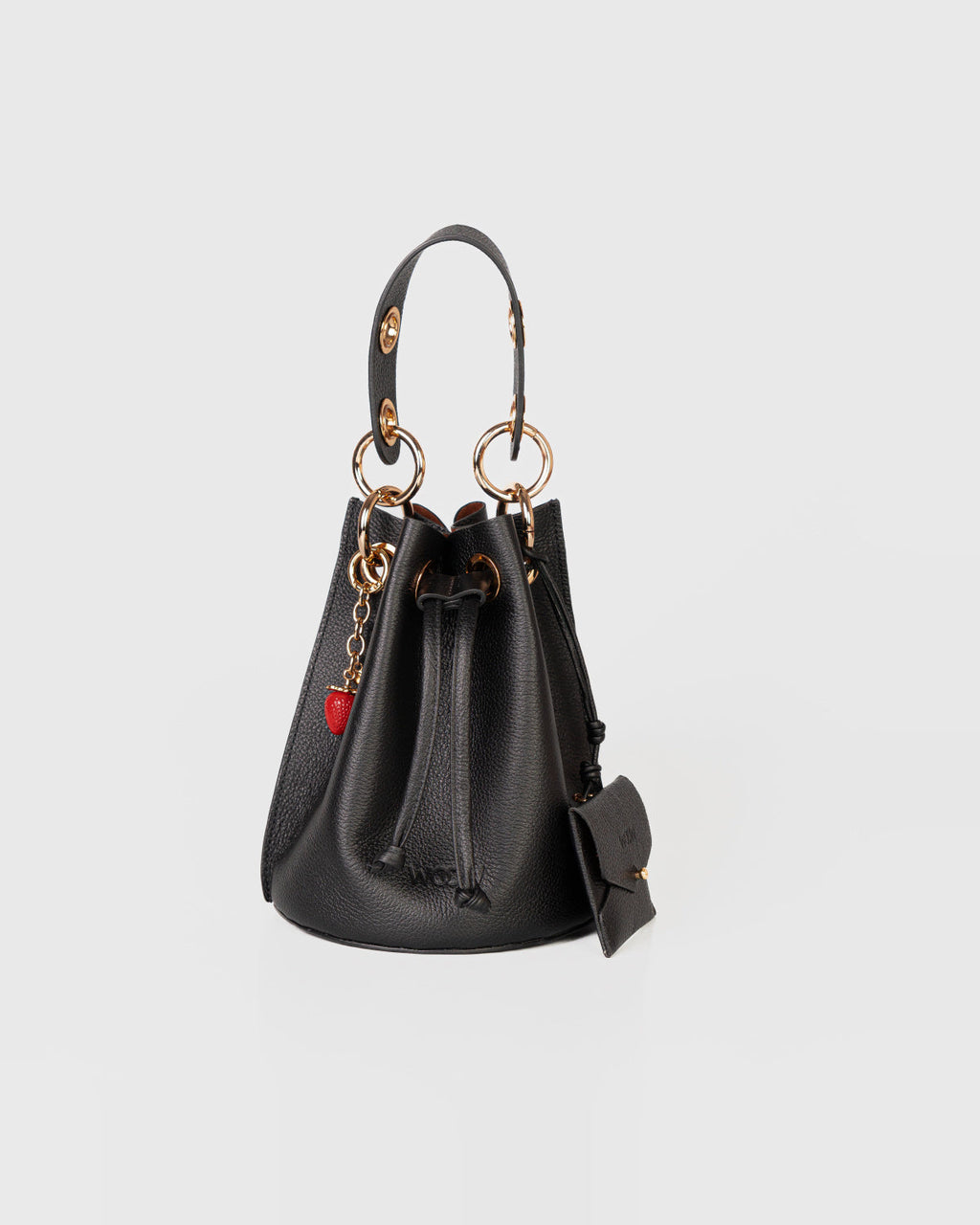 Bolsa Bucket Livia em Couro Preto WOOW