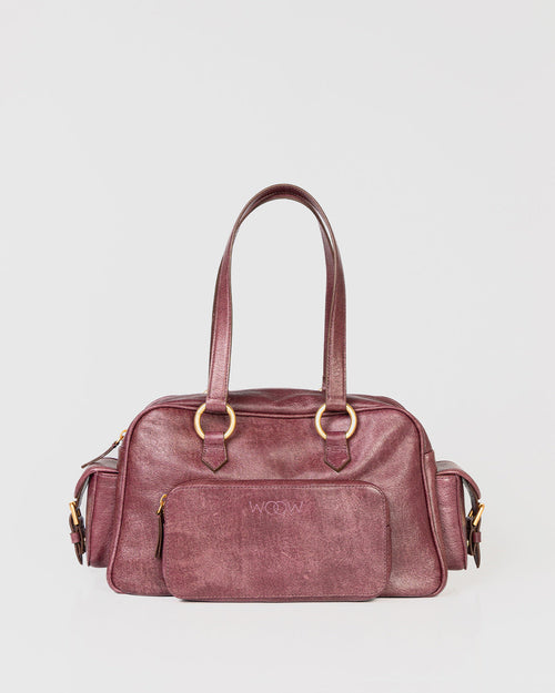 Bolsa Atena em Couro Grape WOOW