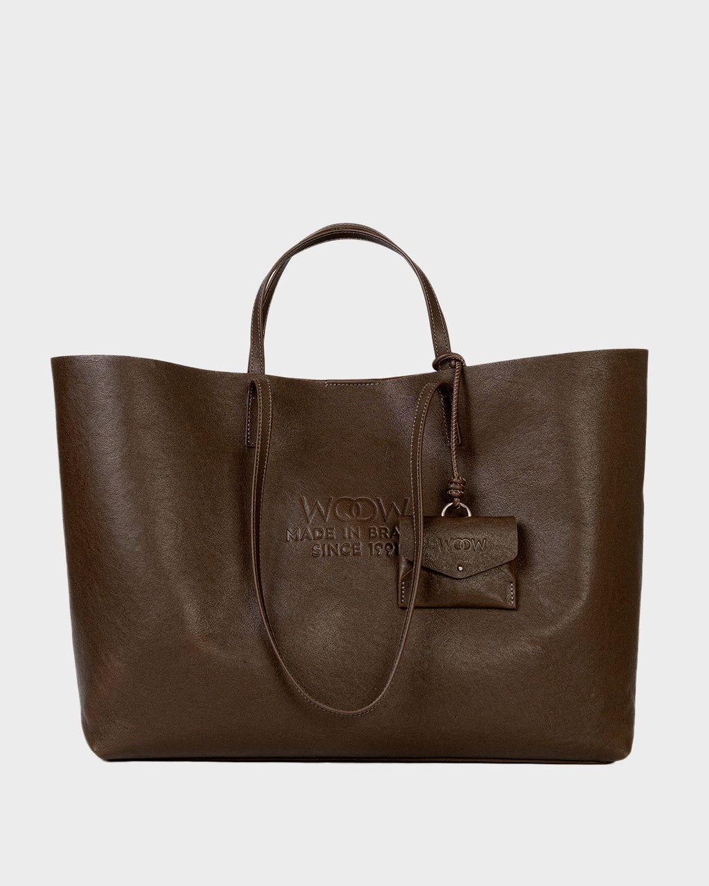 Bolsa Tote Grande Milano Couro Marrom Desert WOOW