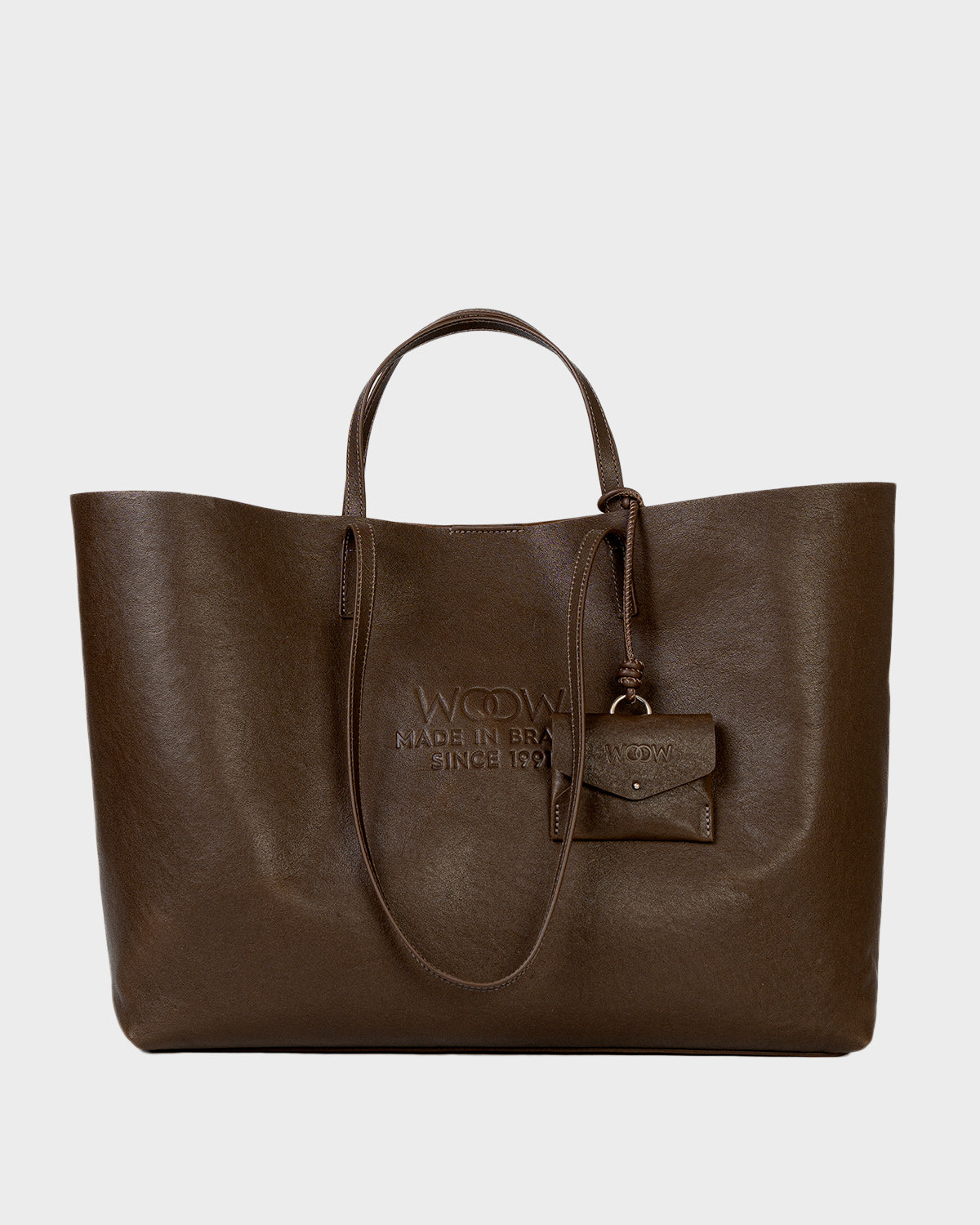 Bolsa Tote Grande Milano Couro Marrom Desert WOOW