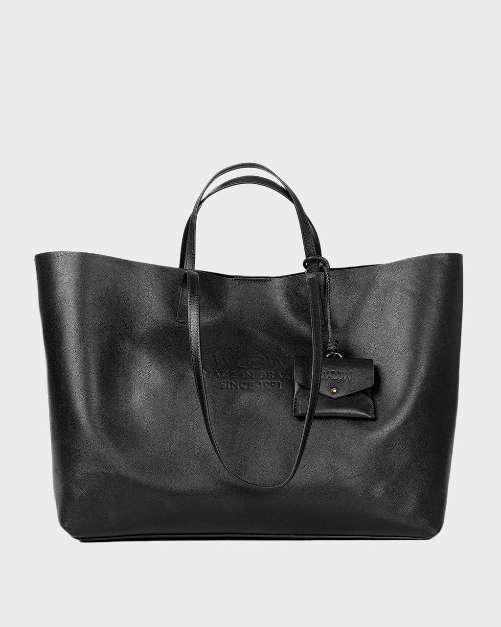 Bolsa Tote Grande Milano Couro Preta WOOW