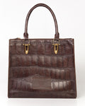 Bolsa Tote Gaia Couro Giant Croco Café WOOW