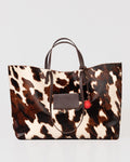 Bolsa Tote Grande Verona Couro Pelo Animal Print WOOW