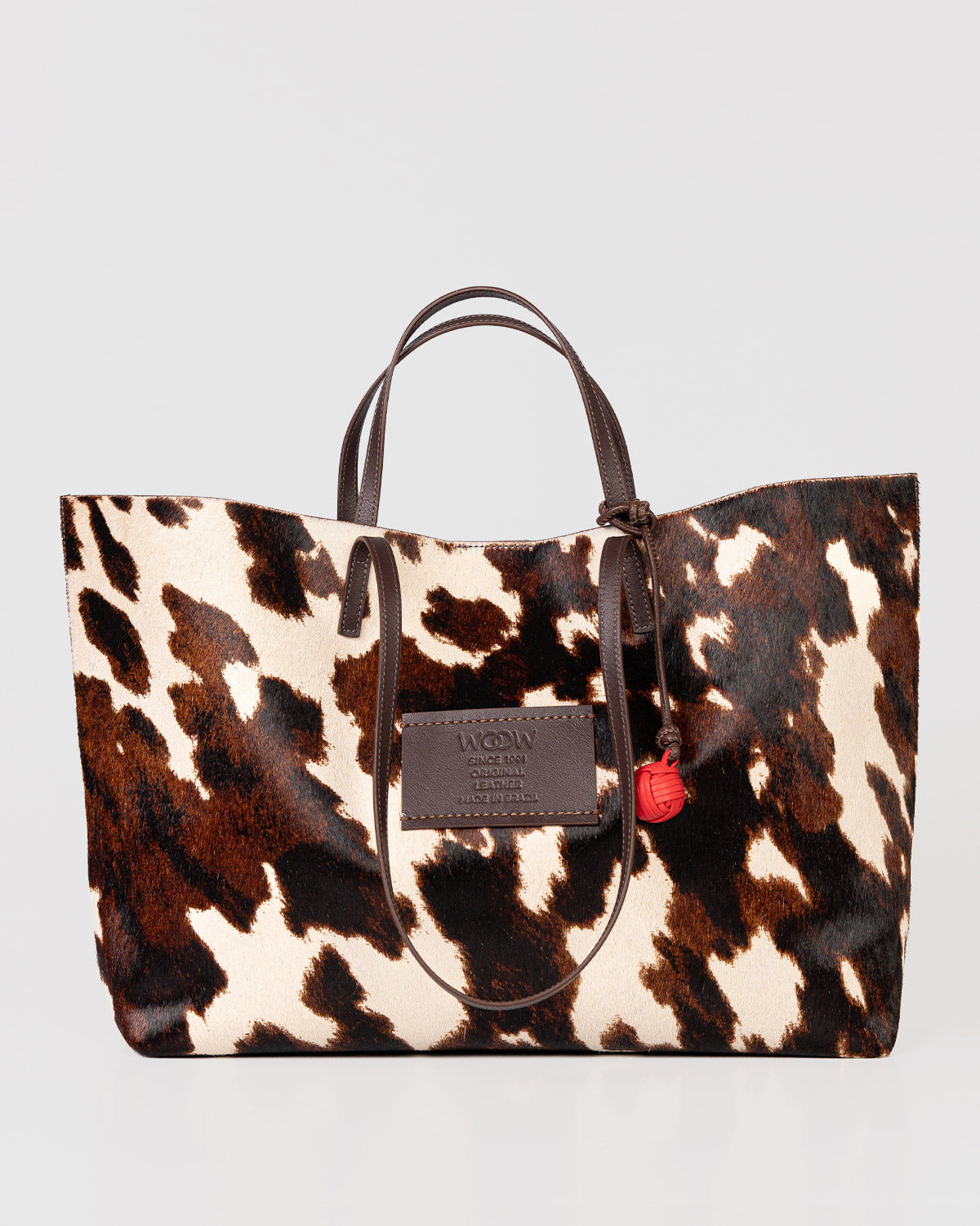Bolsa Tote Grande Verona Couro Pelo Animal Print WOOW