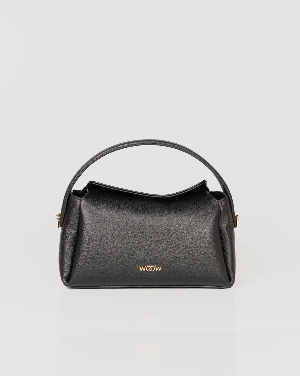 Bolsa Média Clarice em Couro Preto WOOW