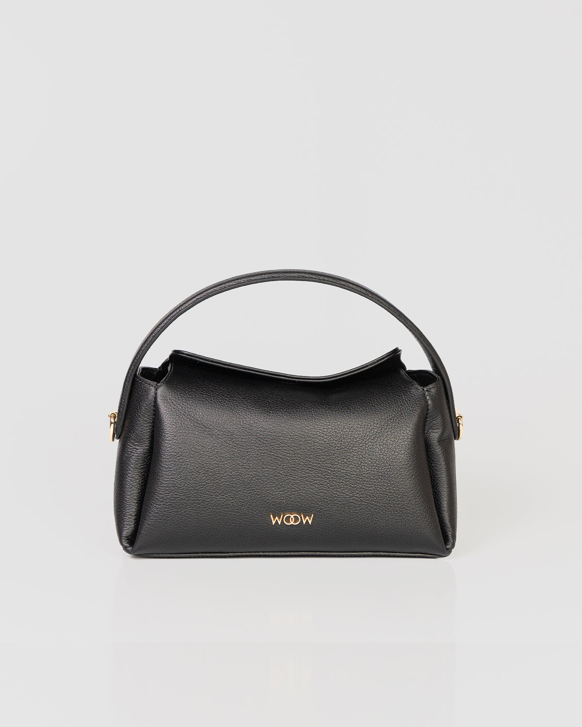Bolsa Média Clarice em Couro Preto WOOW