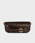 Bolsa Baguette Olivia Média Couro Croco Café WOOW