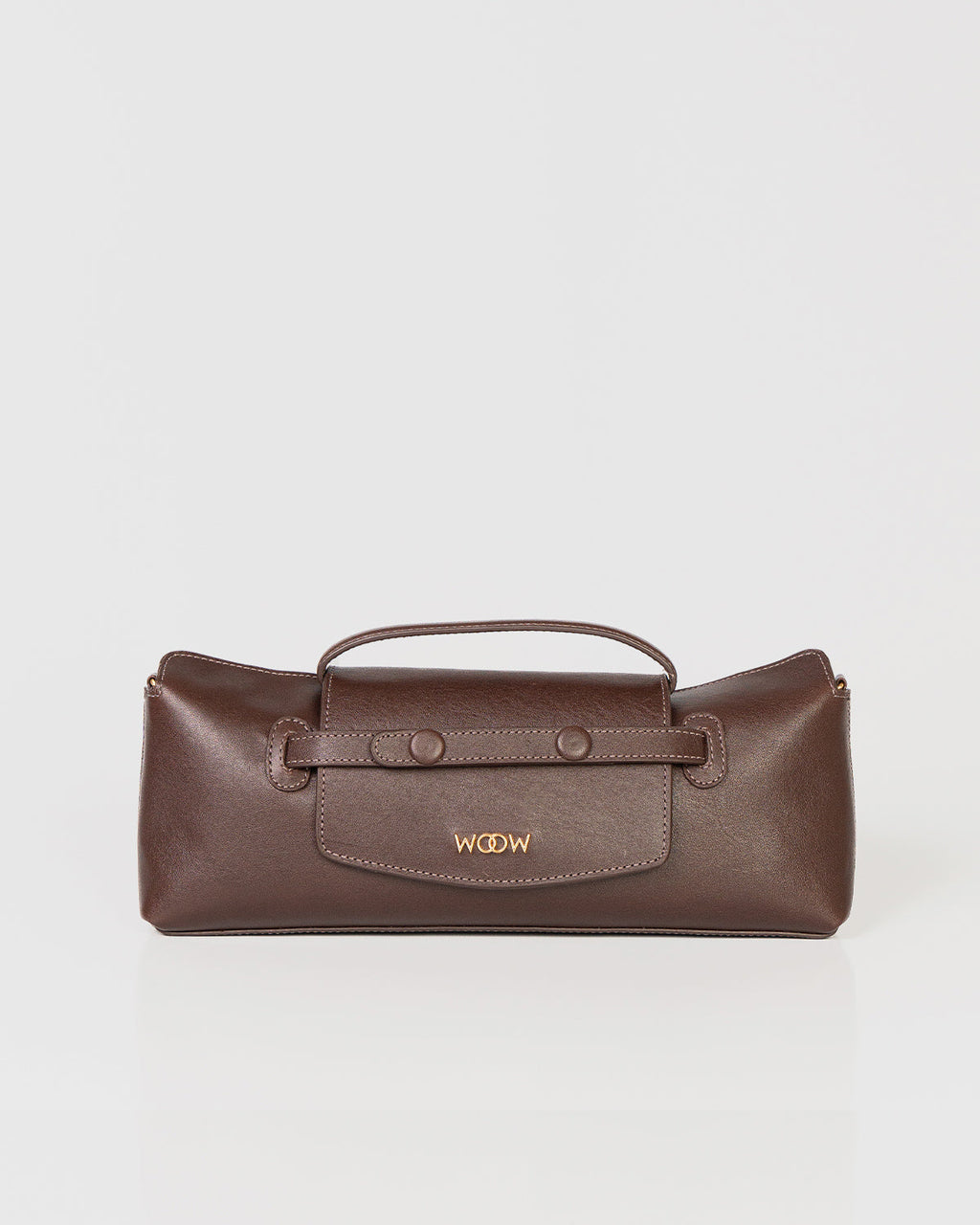 Bolsa Baguette Inez em Couro Café WOOW