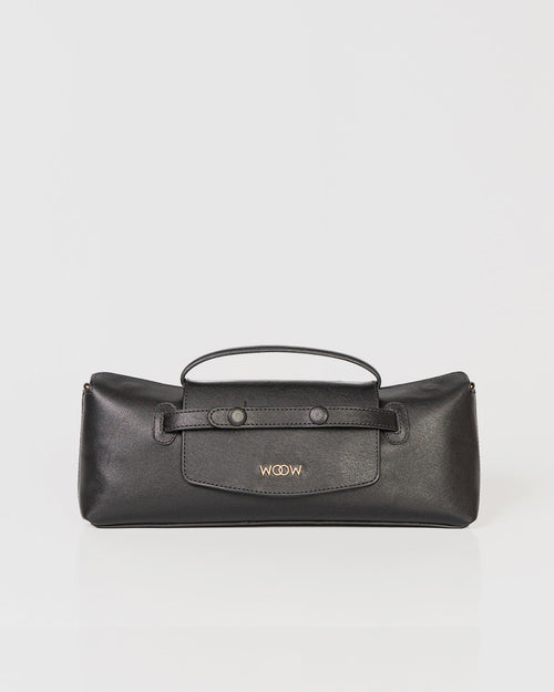 Bolsa Baguette Inez em Couro Preto WOOW