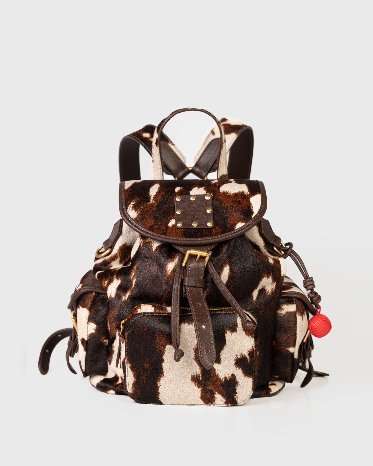 Bolsa Mochila Afrodite em Couro Pelo Animal Print WOOW