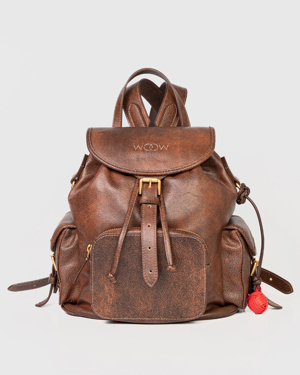 Bolsa Mochila Artemis em Couro Camel WOOW