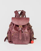 Bolsa Mochila Artemis em Couro Grape WOOW