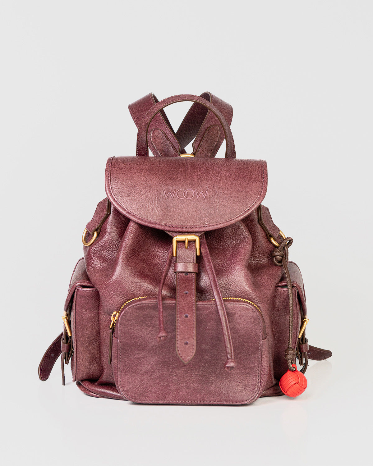 Bolsa Mochila Artemis em Couro Grape WOOW