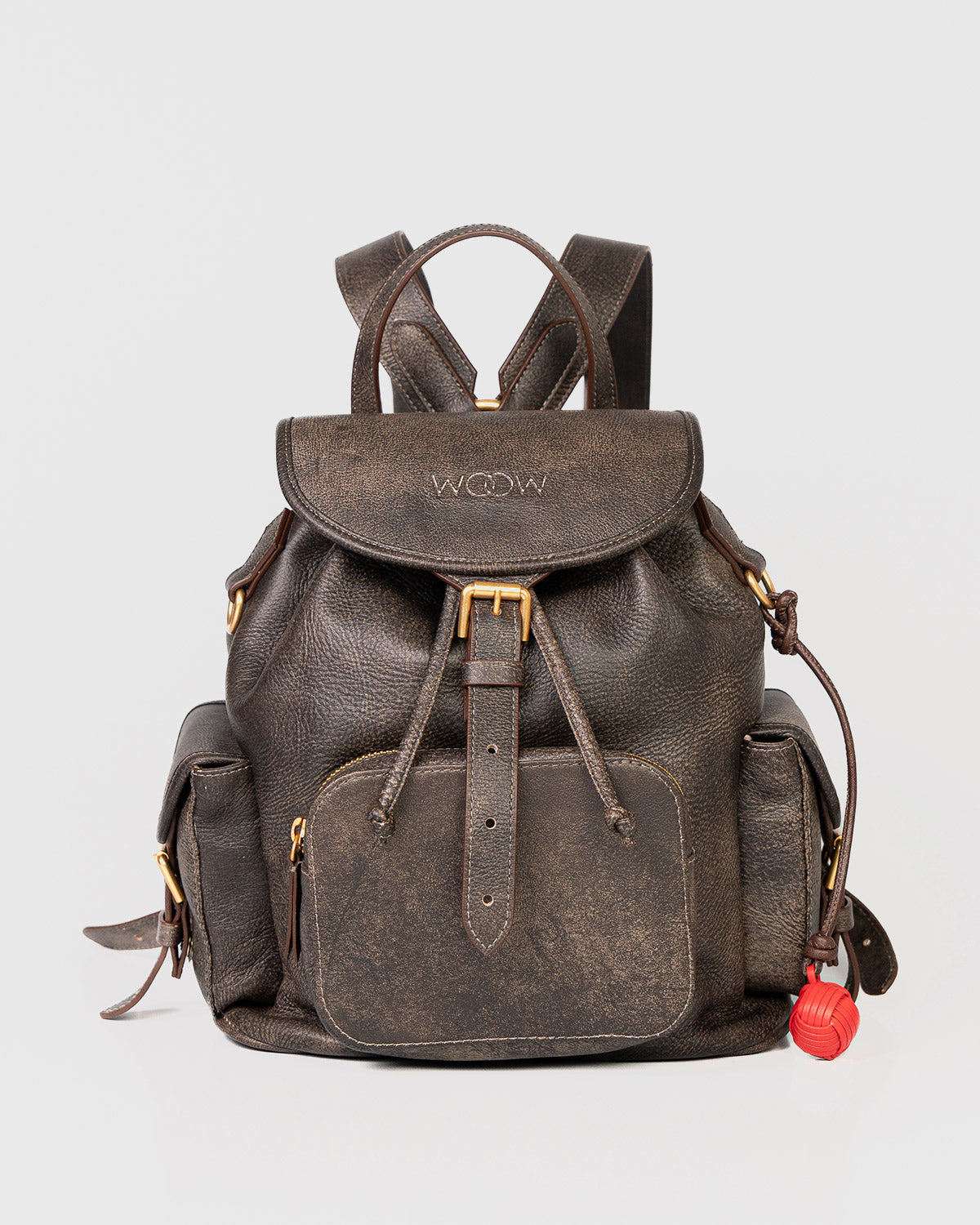 Bolsa Mochila Artemis em Couro Grey WOOW