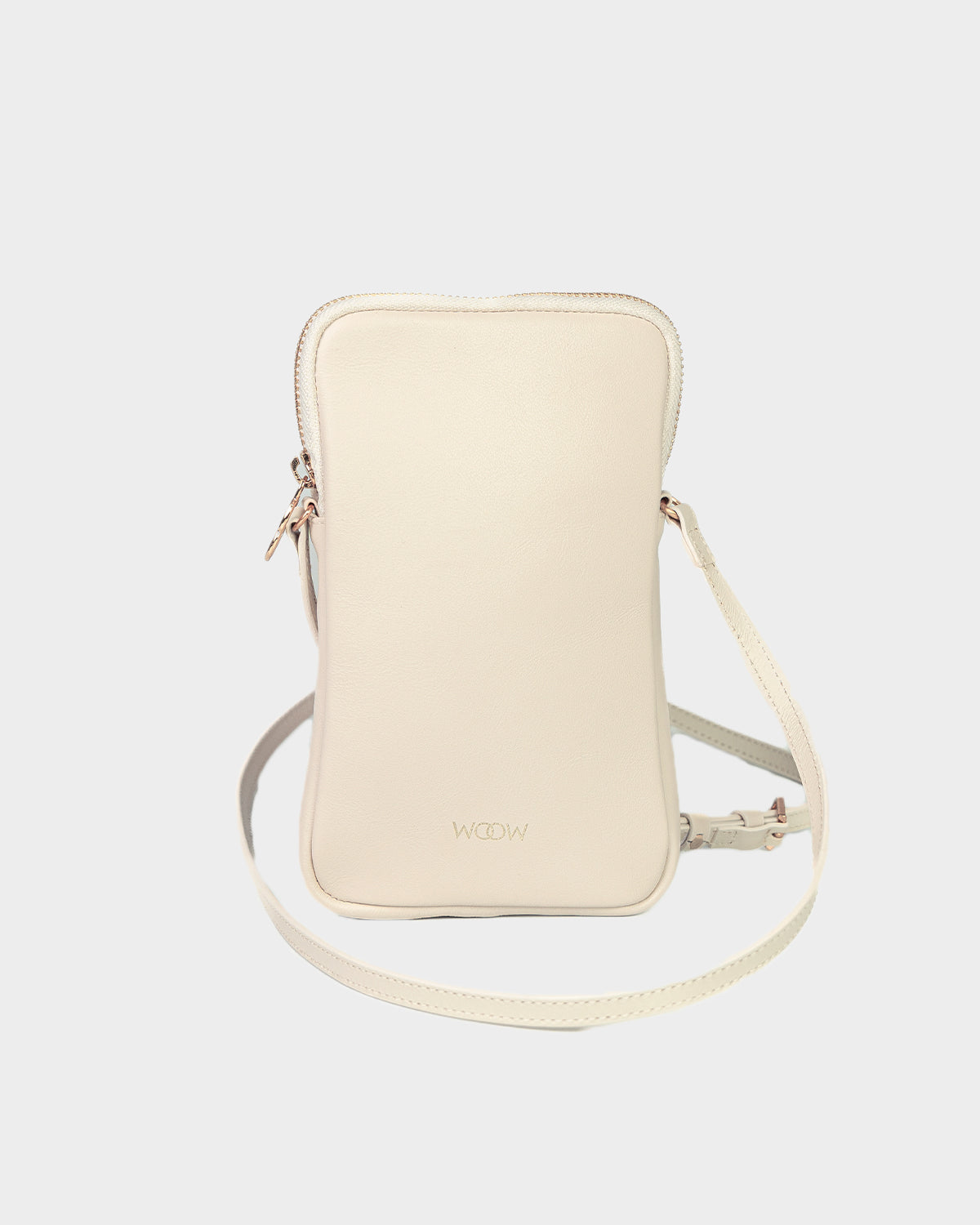 Porta Celular Clara em Couro Off White WOOW