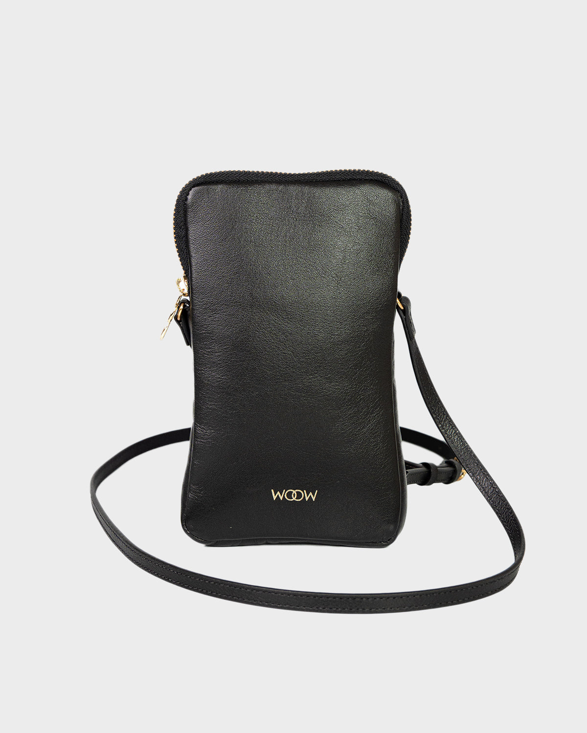 Porta Celular Clara em Couro Preto WOOW