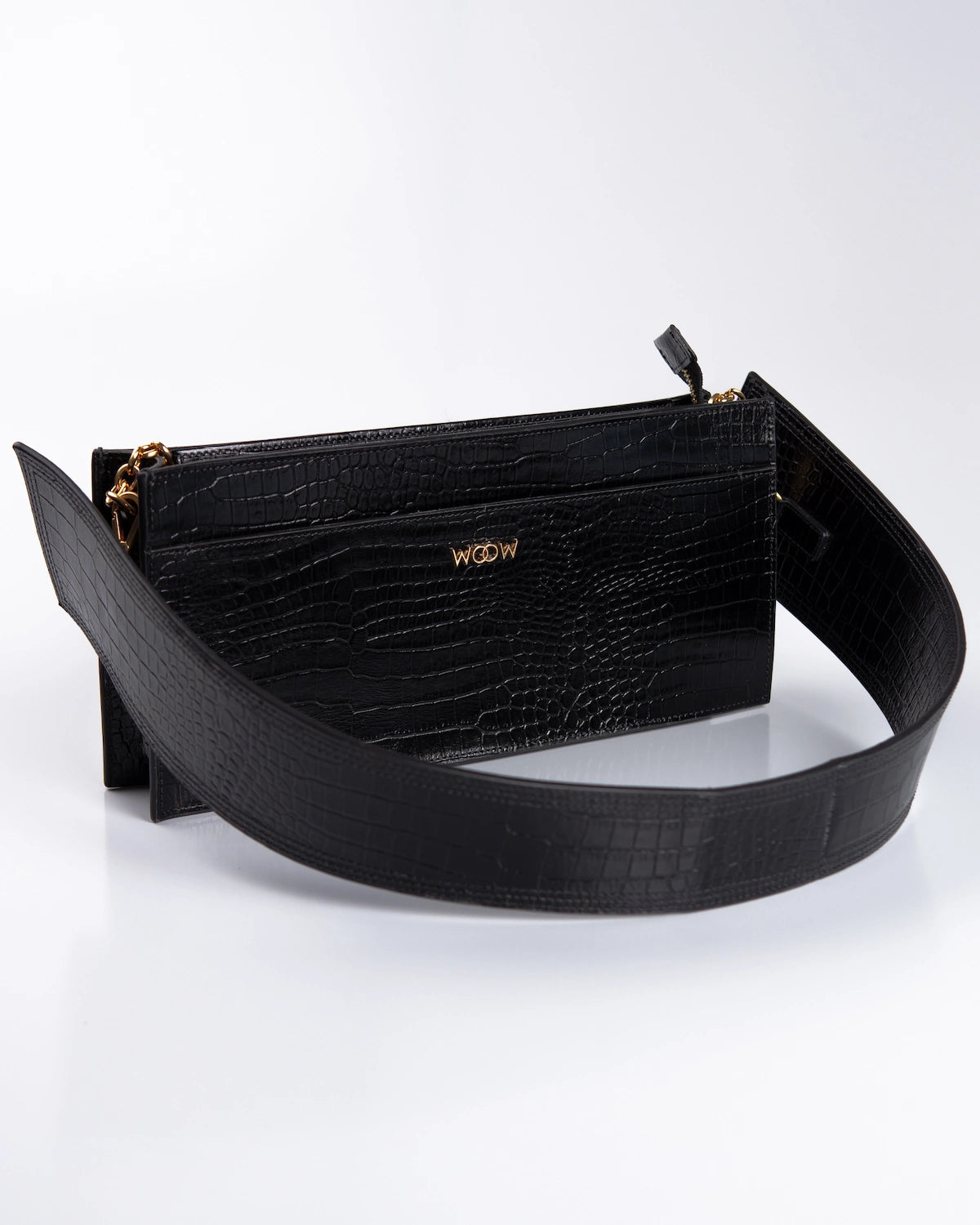 Bolsa Média Margô Couro Preto WOOW