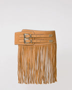 Cinto Western Dakota em Couro Camel com Franjas WOOW