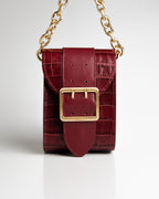 Bolsa Pequena Laila Couro Bordo WOOW
