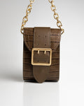 Bolsa Pequena Laila Couro Dark Pewter WOOW