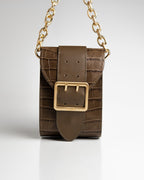 Bolsa Pequena Laila Couro Dark Pewter WOOW