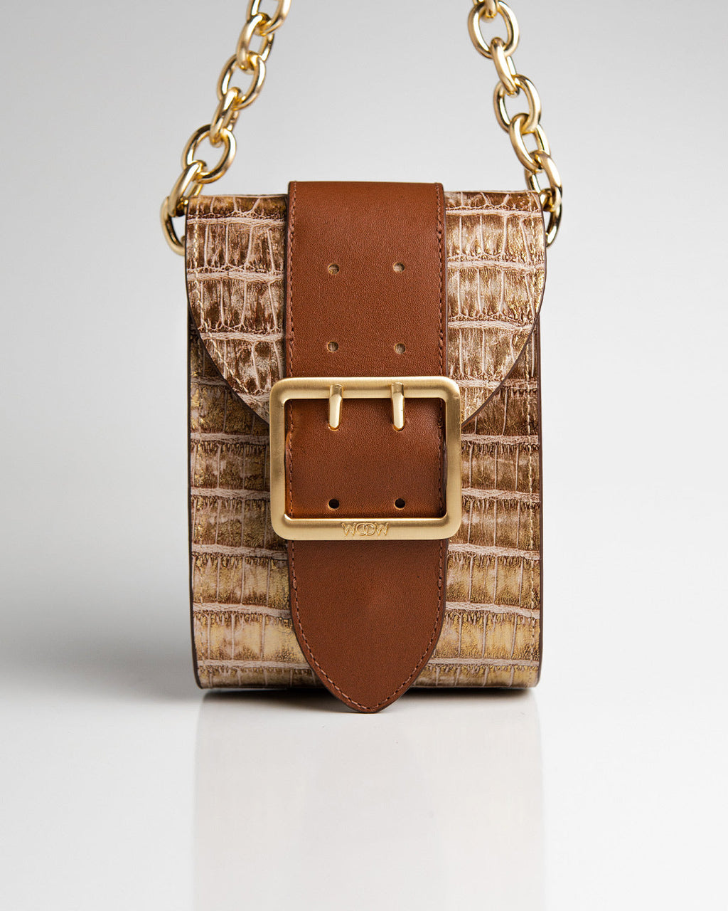 Bolsa Pequena Laila Couro Gold WOOW