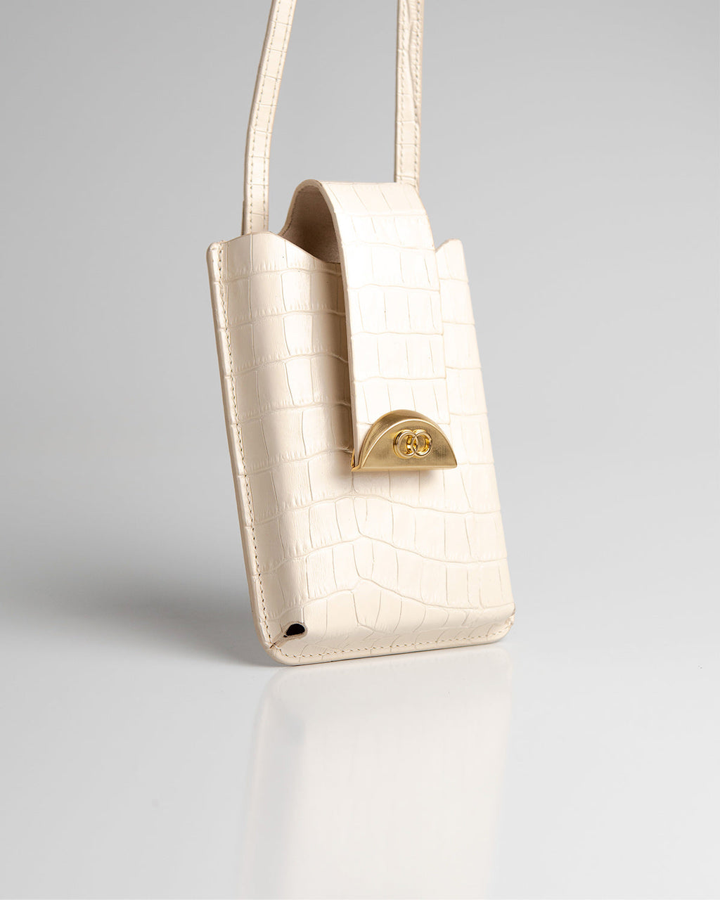 Porta Celular Luiza Couro Off White WOOW