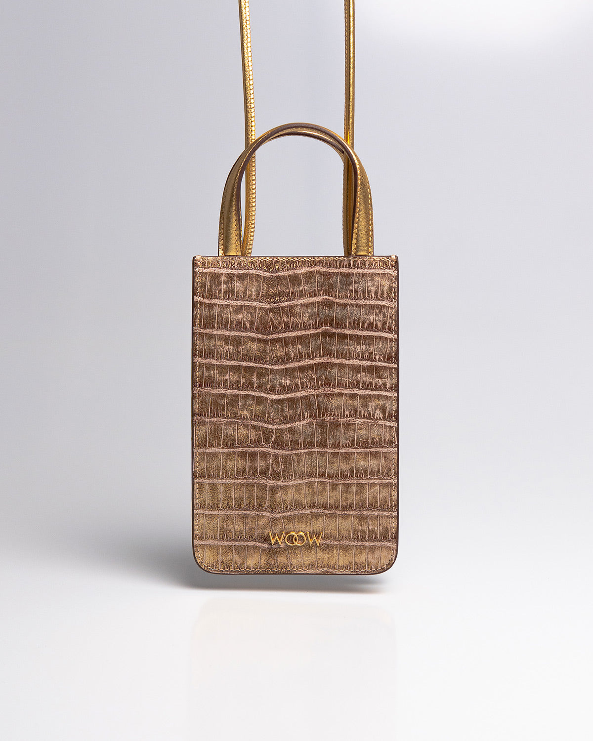 Porta Celular Luna Couro Gold WOOW