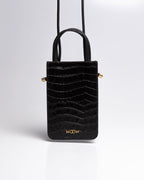 Porta Celular Luna Couro Preto WOOW