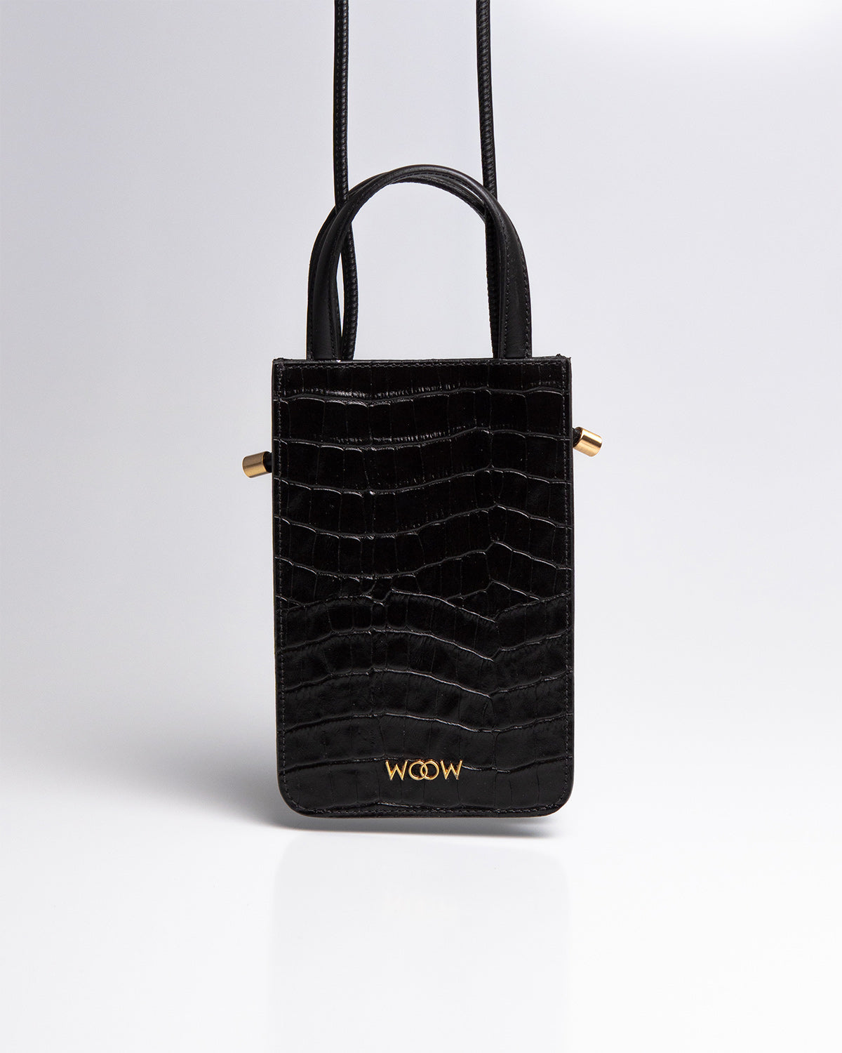 Porta Celular Luna Couro Preto WOOW