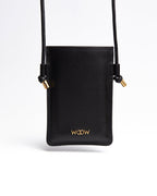Porta Celular Marina Couro Preto WOOW