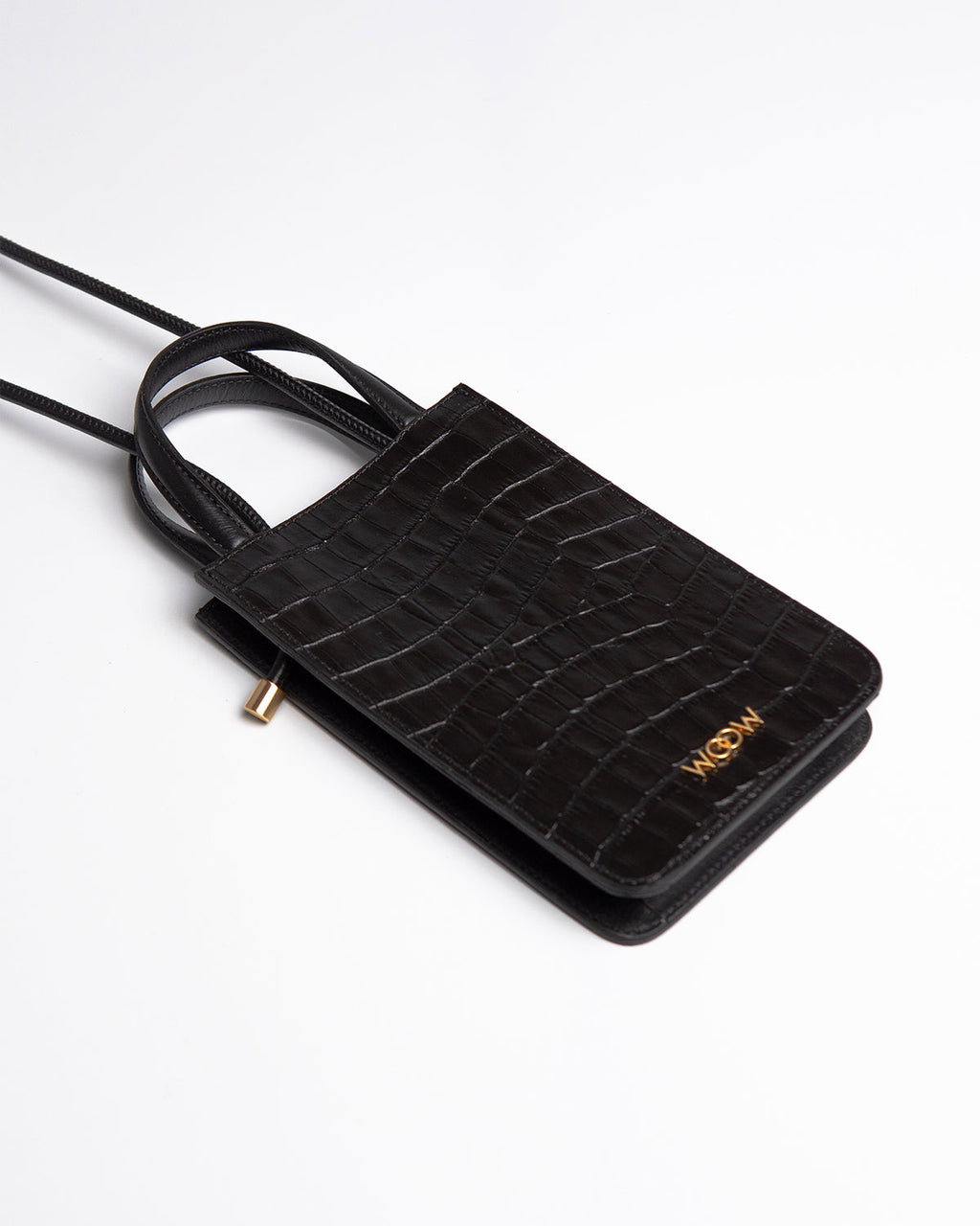 Porta Celular Luna Couro Preto WOOW