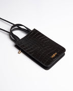 Porta Celular Luna Couro Preto WOOW