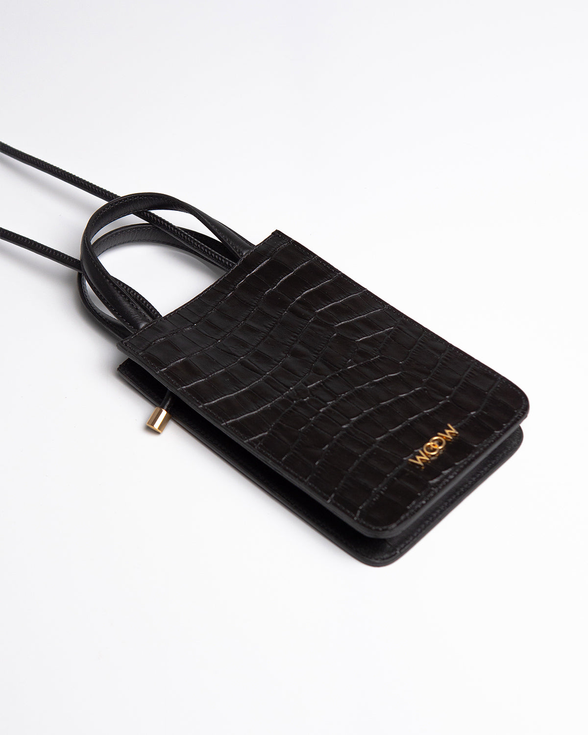 Porta Celular Luna Couro Preto WOOW