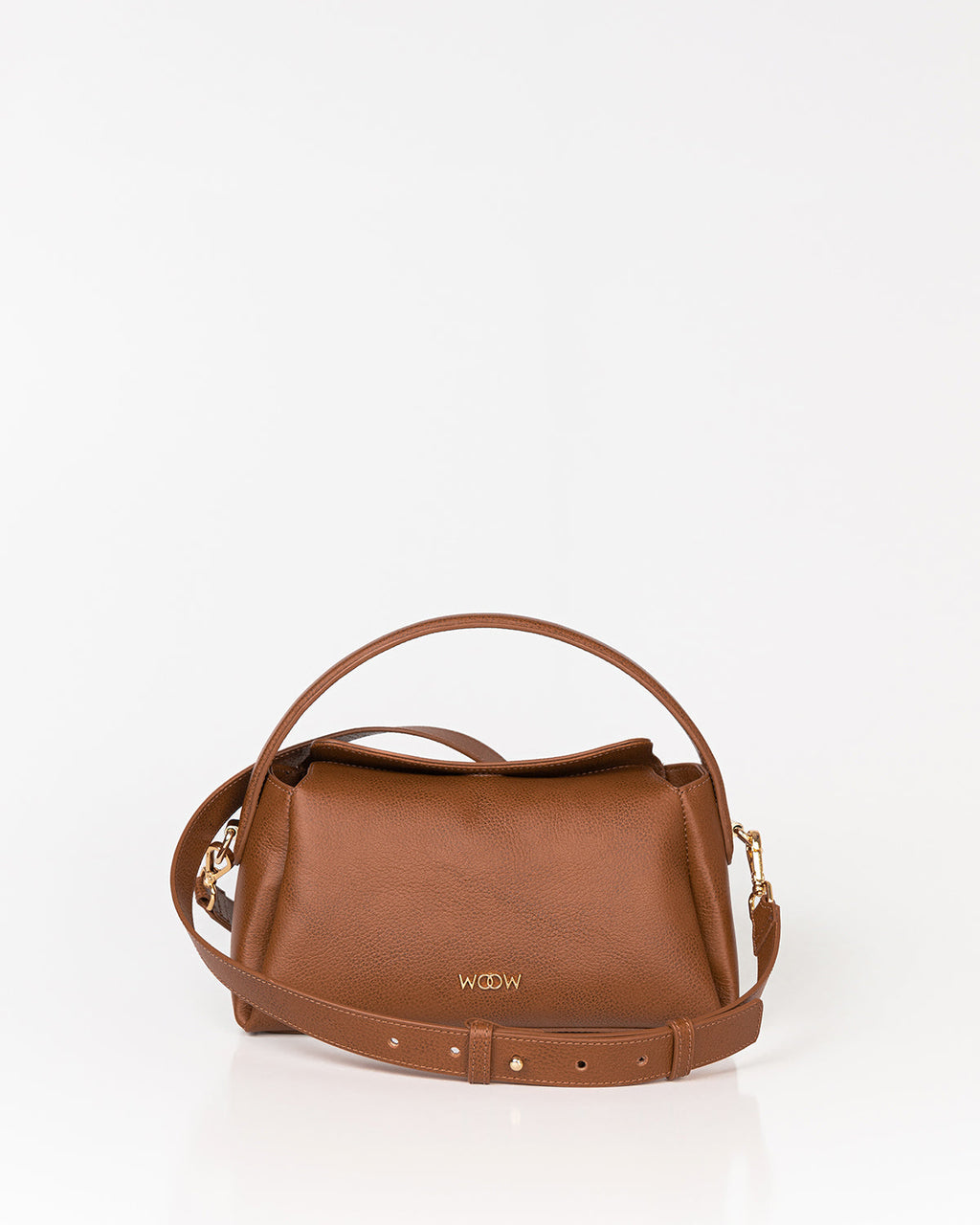 Bolsa Média Clarice em Couro Tan WOOW