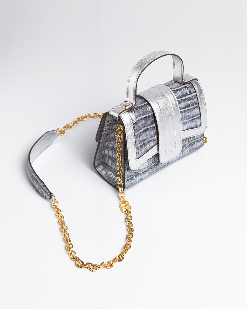 Bolsa Pequena Sophia Couro Silver WOOW