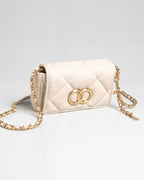 Bolsa Pequena Bella Serena Couro Off White WOOW