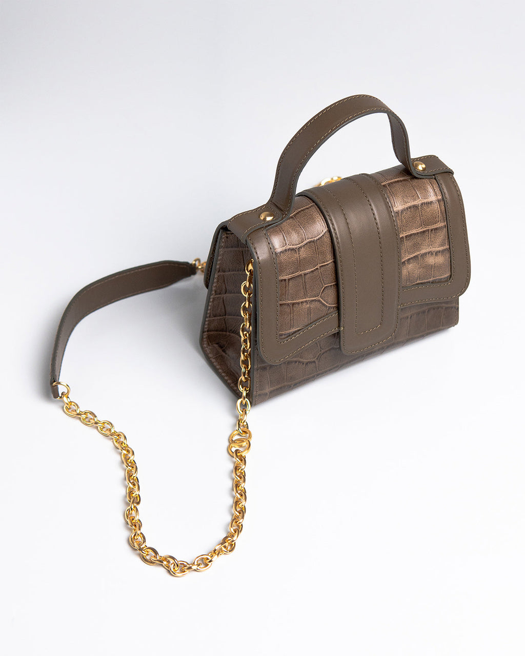 Bolsa Pequena Sophia Couro Dark Pewter WOOW